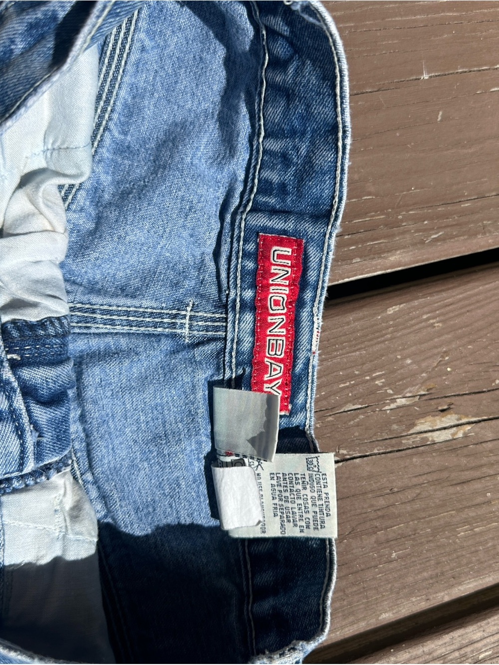 UNIONBAY Light Blue Denim Shorts with Red Logo Tag - Picture 2 of 6